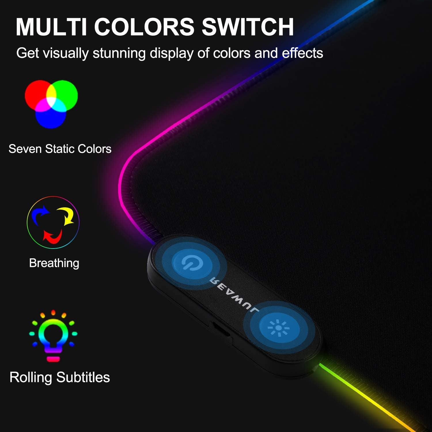 Ultimate RGB Gaming Mouse Pad - 14 Dynamic Lighting Modes, Extra Large 31.5" x 11.8", Anti-Slip Rubber Base & Waterproof Surface for Enhanced Gaming Experience