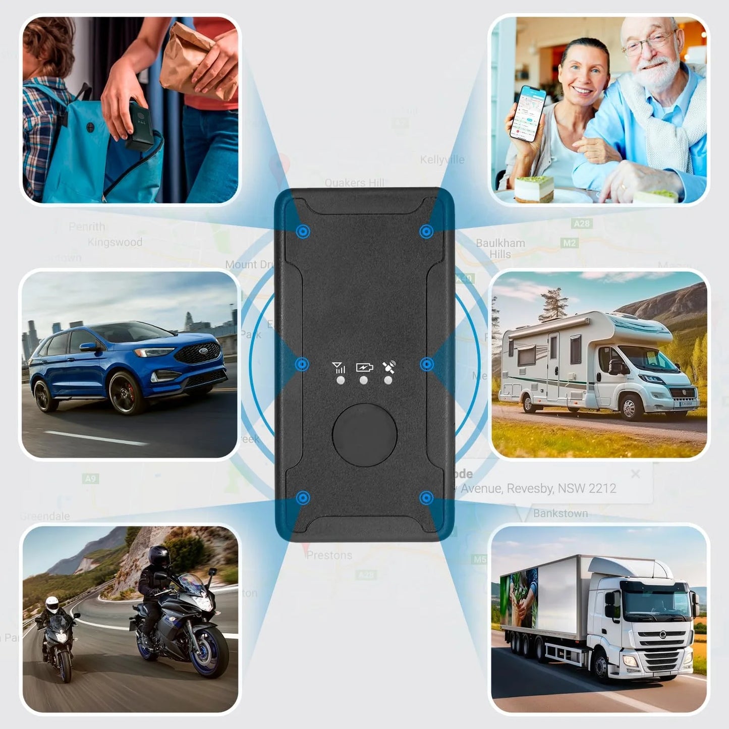 Ultimate Small GPS Tracker: 4-Week Battery Life, Splash-Proof, Perfect for Vehicles, Kids, Seniors, and Luggage!