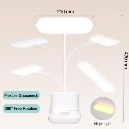 Rechargeable LED Desk Lamp with Touch Control, 3 Color Modes, Stepless Dimming, Pen Holder & Night Light - Perfect for Home Office, Study & Reading