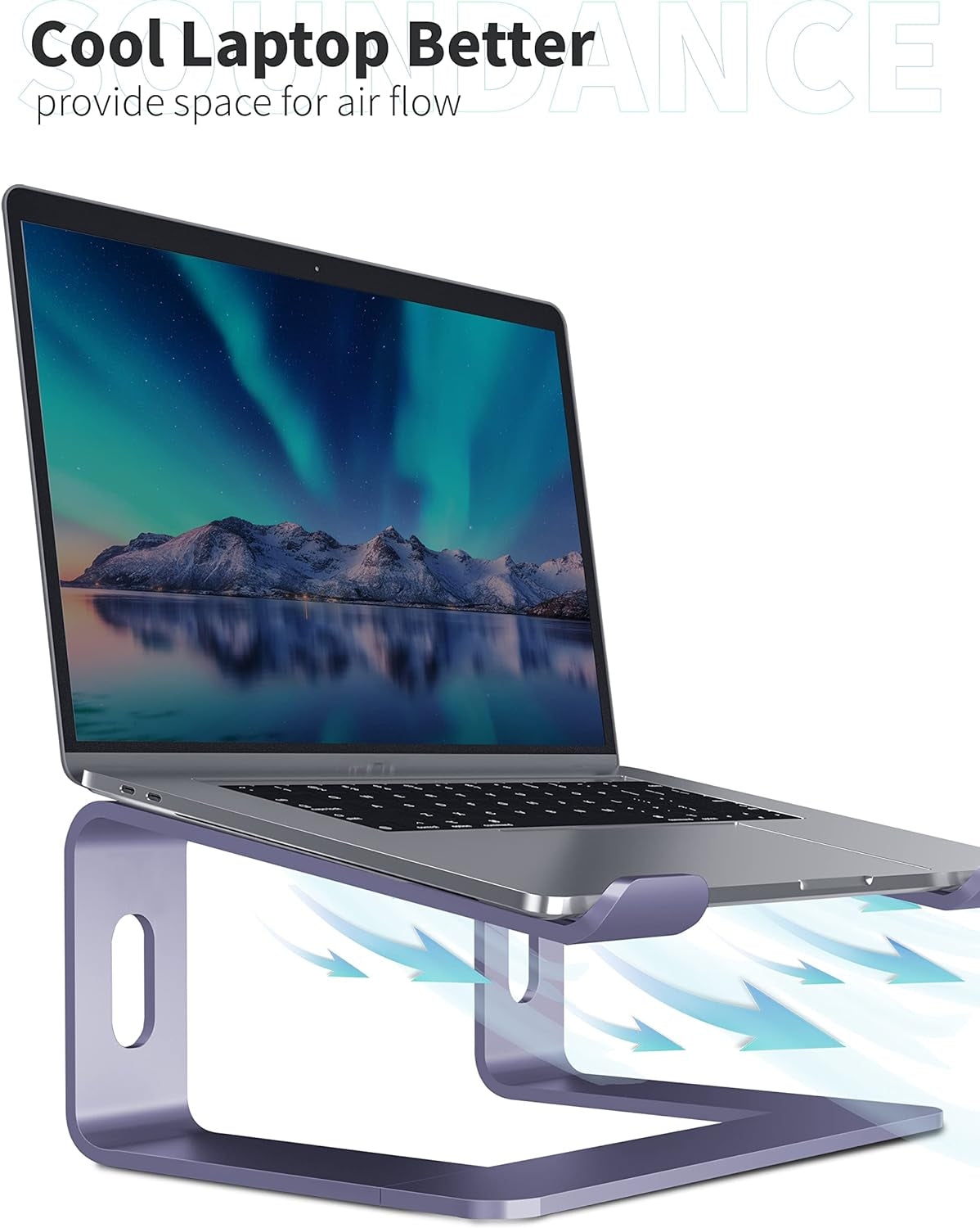 Ergonomic Aluminum Laptop Stand - Stylish Purple Riser for 10-15.6" Notebooks - Elevate Your Workspace!