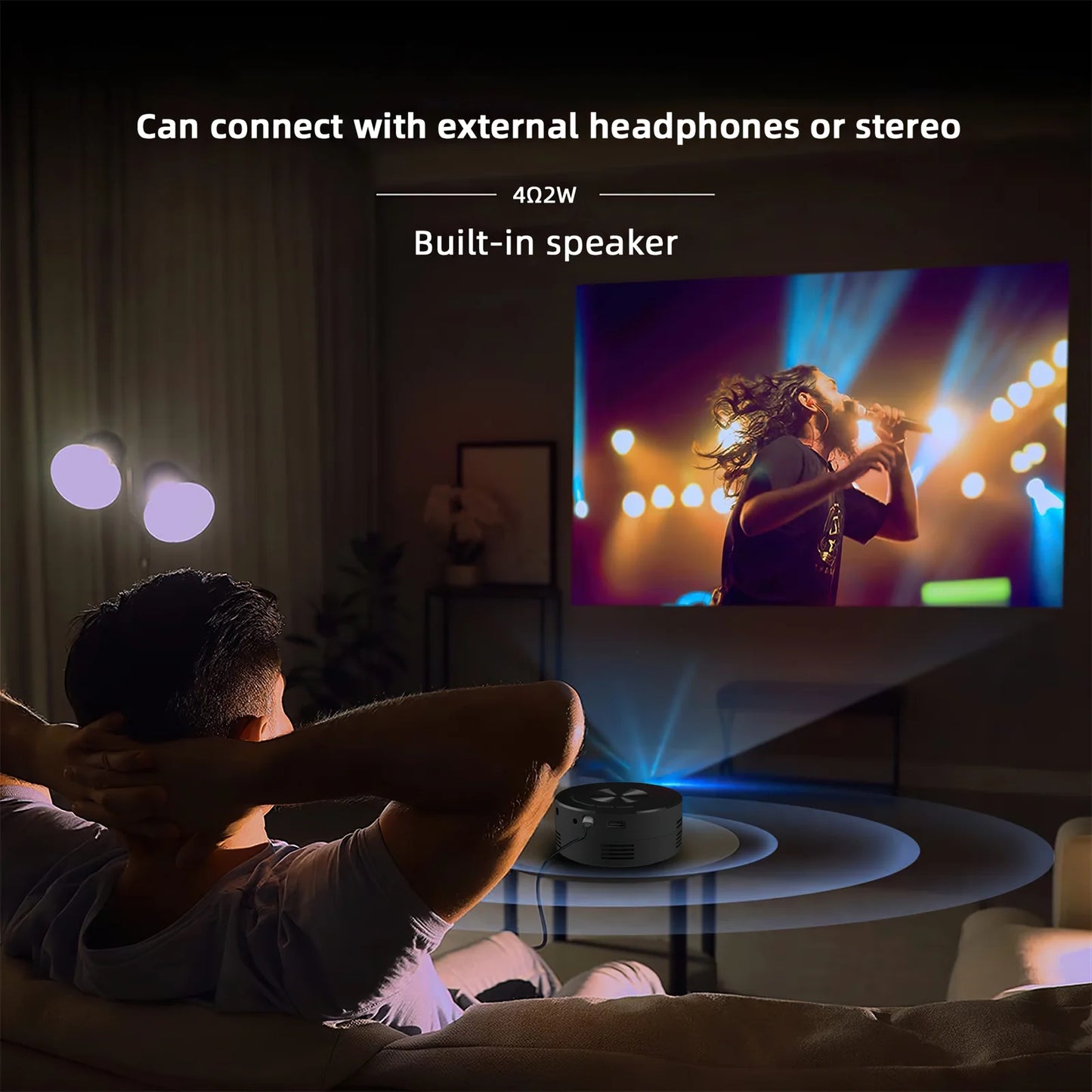 High-Definition Mini Projector 1920x1080P - Portable LED Home Theater with Remote Control