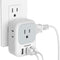 USB Charger Block with 3 USB Ports and 4 Outlet Splitter - Multi-Plug Wall Adapter for Travel, Office, and Dorm Use