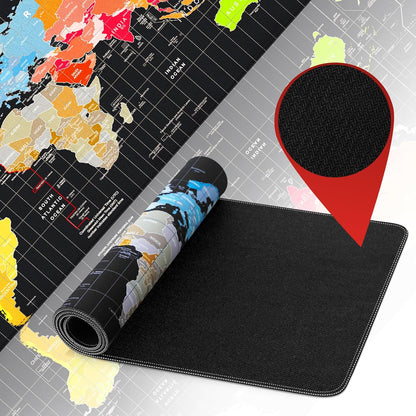 Ultimate XXL Gaming Mouse Pad - 35.4"x15.7" Non-Slip Waterproof World Map Design, Perfect for Gamers, Home & Office Use